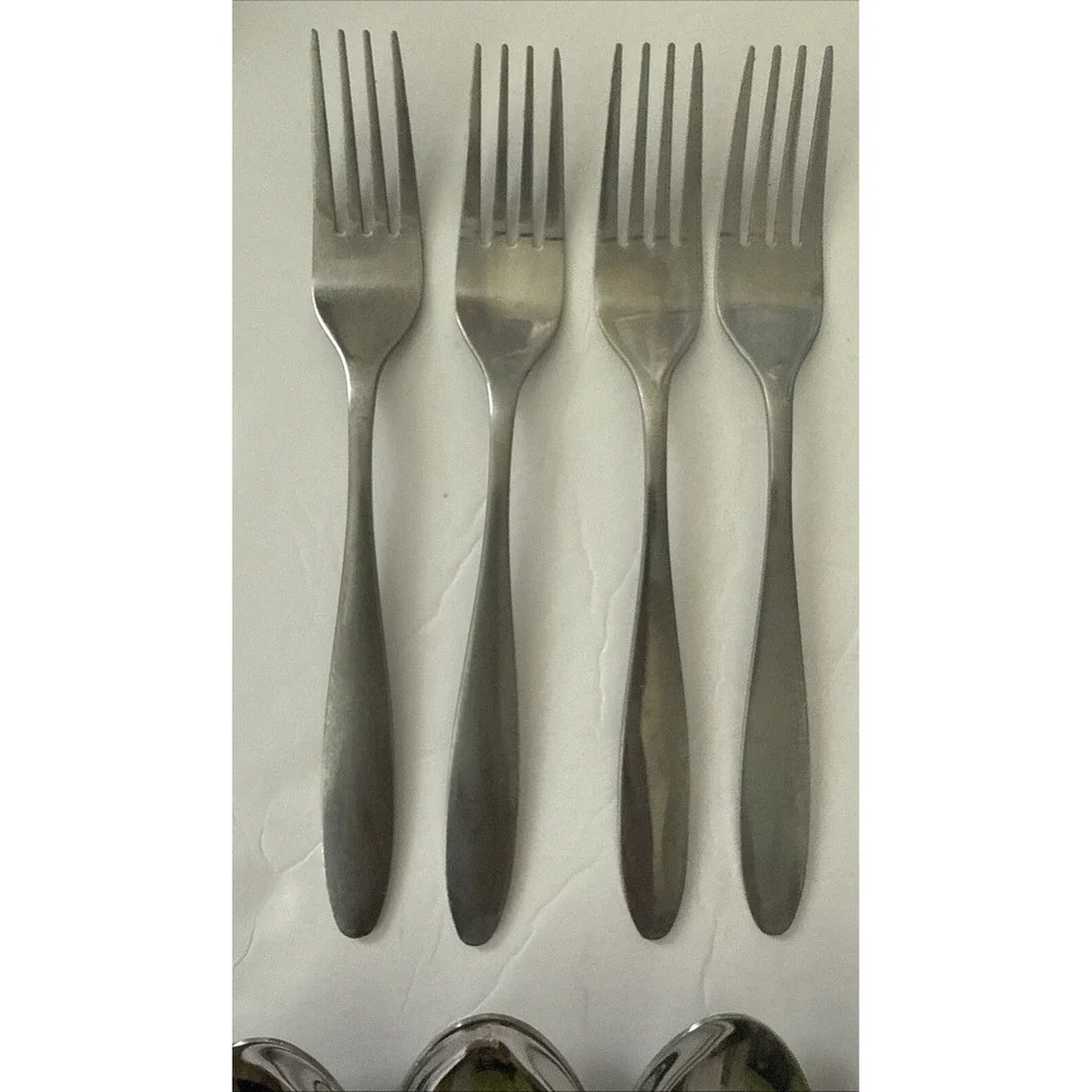 Pfaltzgraff Stainless 18/0 China Glossy Silverware Flatware LOT Of 25 Fork Spoon